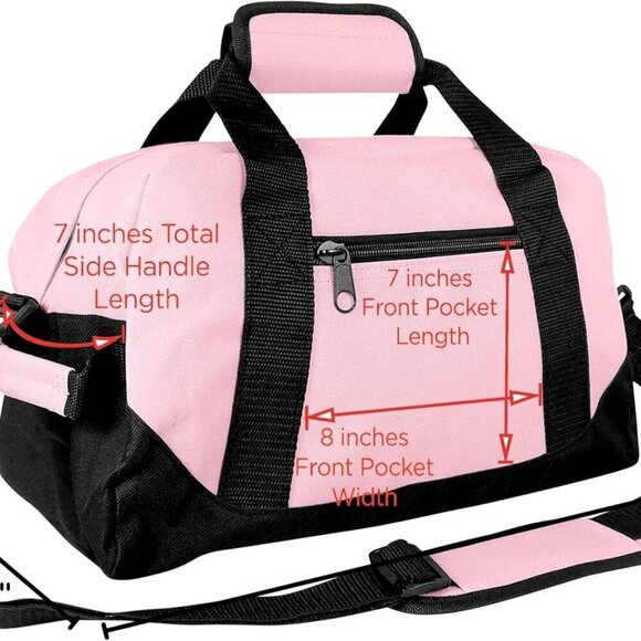 14" Small Duffle Bag Two Toned Gym Travel Bag - Picture 7 of 7